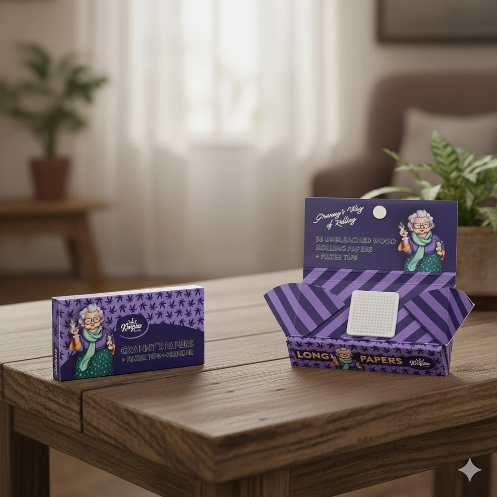 King Size Slim Papers Unbleached + Tips + Grinder