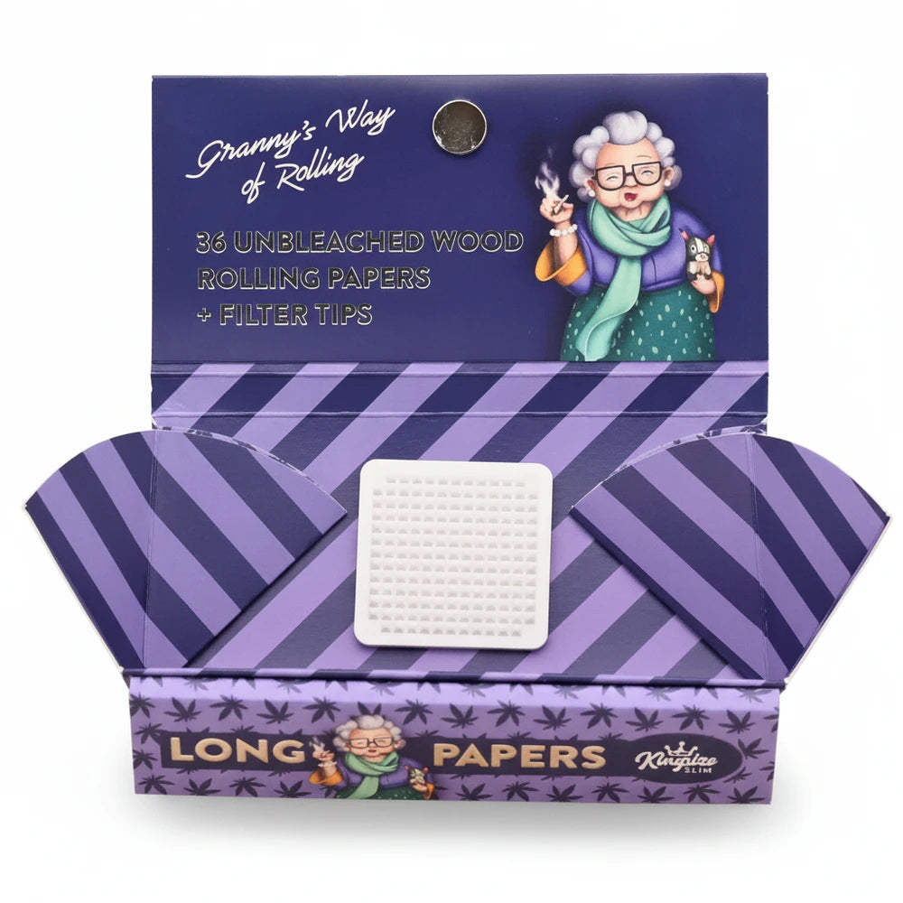 King Size Slim Papers Unbleached + Tips + Grinder