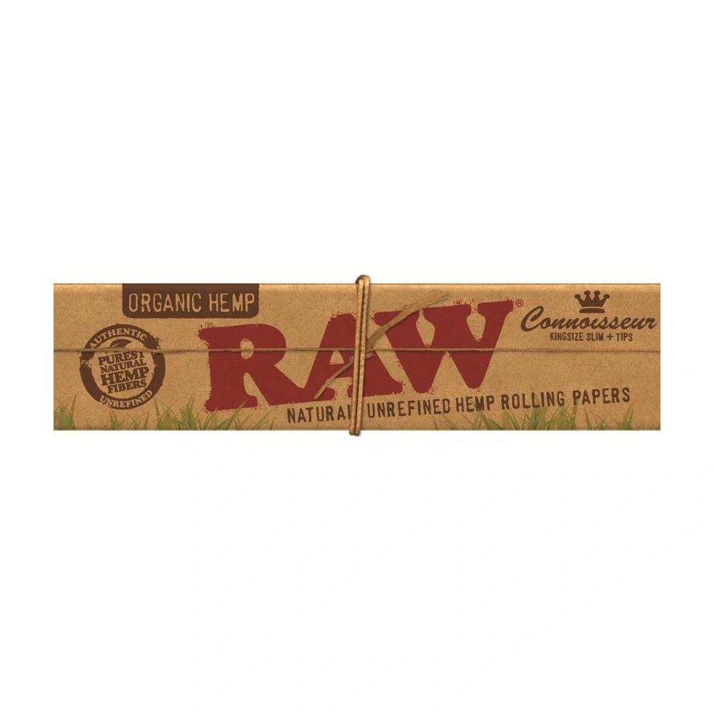 RAW Organic Hemp Connoisseur King Size Slim Papers + Tips