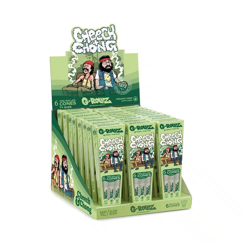 G-Rollz Cheech & Chong™ Sofa 6 Pre-Rolled 1¼ Cones Organic Green Hemp - Secret Flowers