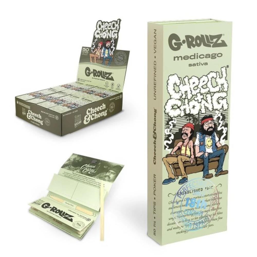 G-Rollz Cheech & Chong™ Sofa Medicago Sativa 1¼ Papers + Tips & Poker