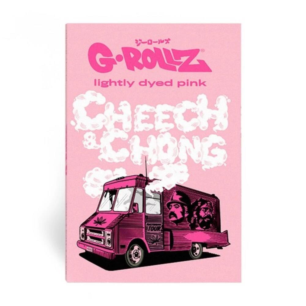 G-Rollz Cheech & Chong™ Tour Bus Lightly Dyed Pink 1¼ Papers + Tips & Tray & Poker