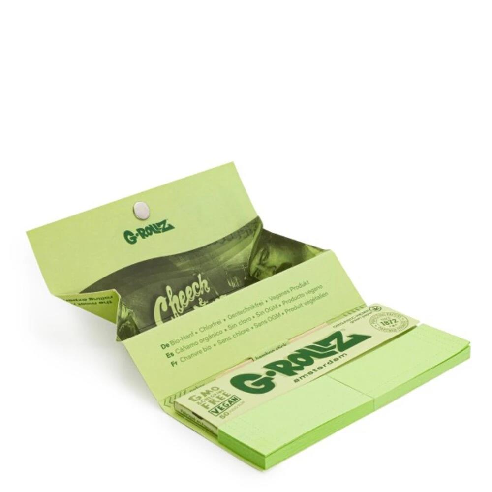 G-Rollz Cheech & Chong™ Classic Organic Green Hemp KS Papers + Tips, Tray & Poker