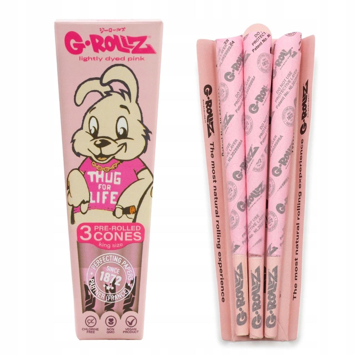 G-Rollz Banksy's Graffiti Thug for Life 3 Pre-Rolled KS Cones Lightly Dyed Pink - Secret Flowers