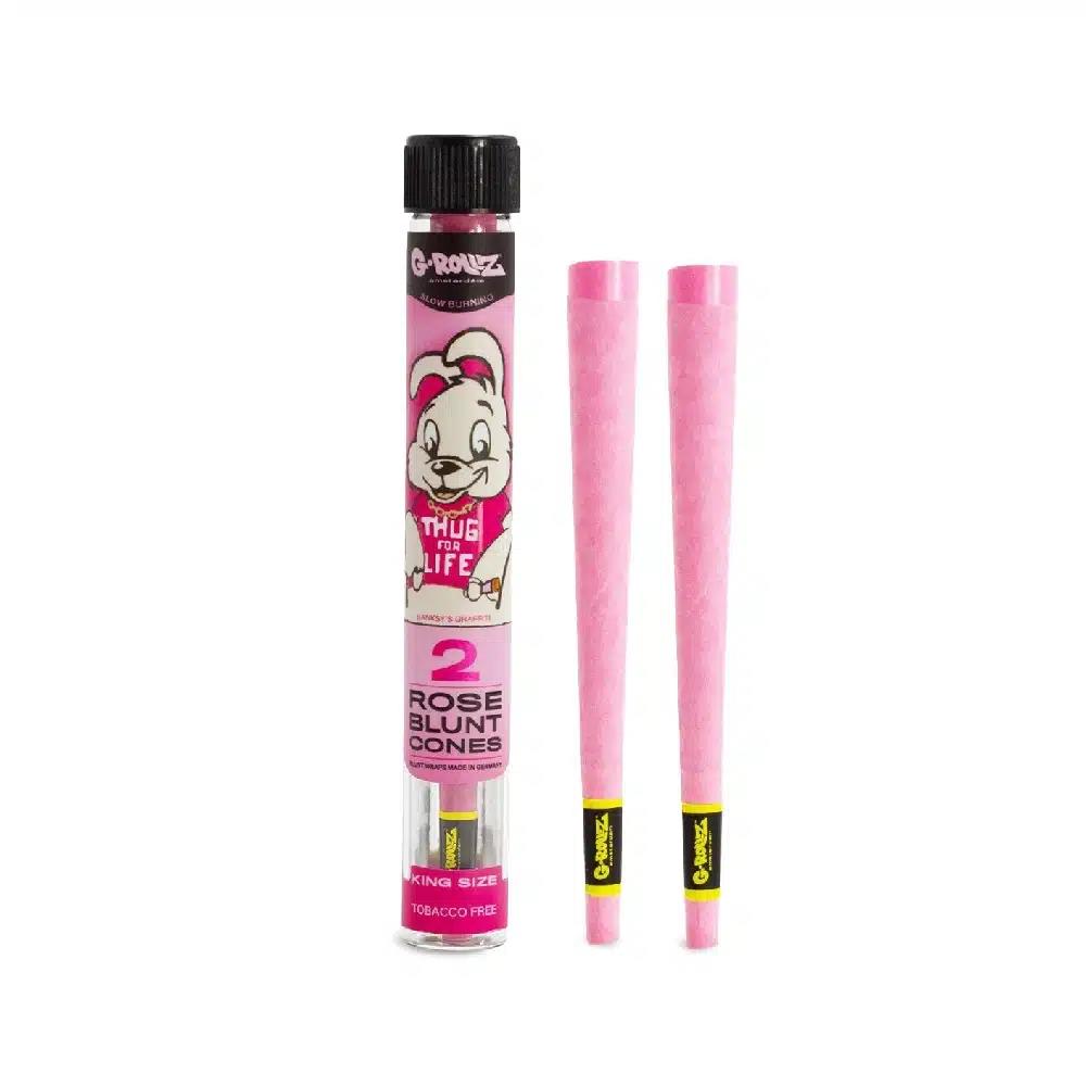 G-Rollz 2x Banksy's Graffiti Terpene Infused KS Herbal Blunt Cones - Rose - Secret Flowers
