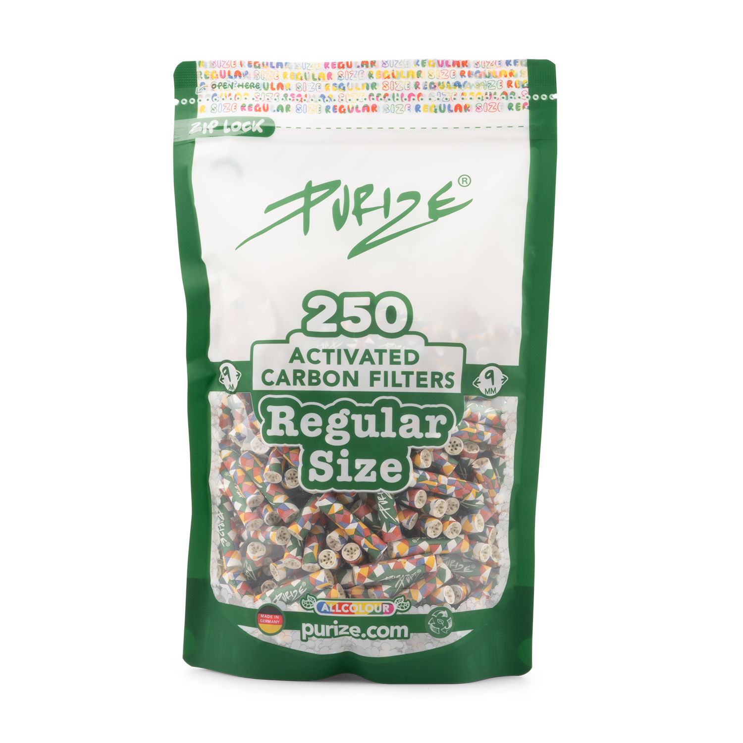 Aktivkohlefilter Regular Size 9mm AllColor - 250er Pack