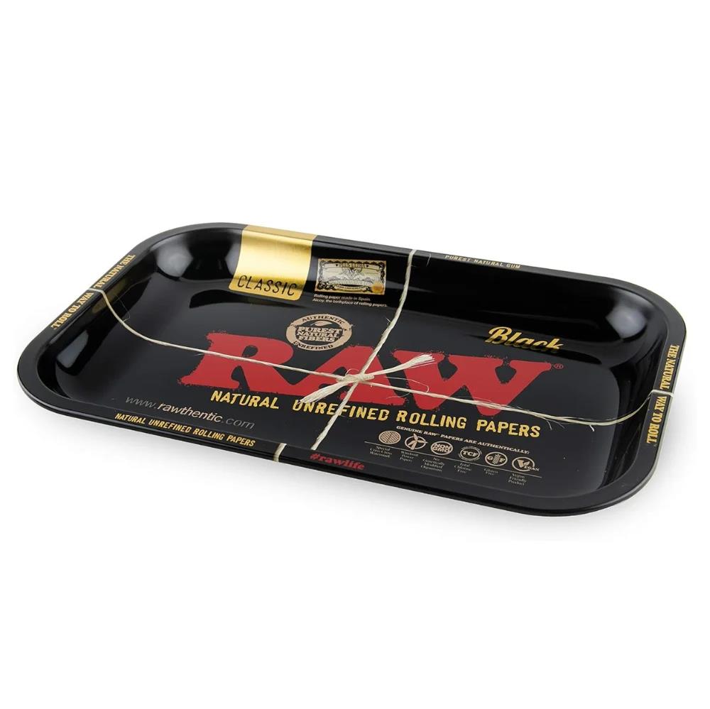 Black Metal Rolling Tray L