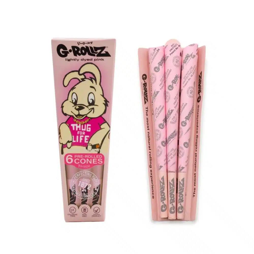 G-Rollz Banksy's Graffiti Thug for Life 6 Pre-Rolled 1¼ Cones Lightly Dyed Pink - Secret Flowers