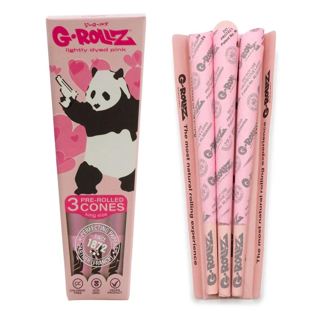 G-Rollz Banksy's Graffiti Panda Gunnin 3 Pre-Rolled KS Cones Lightly Dyed Pink - Secret Flowers