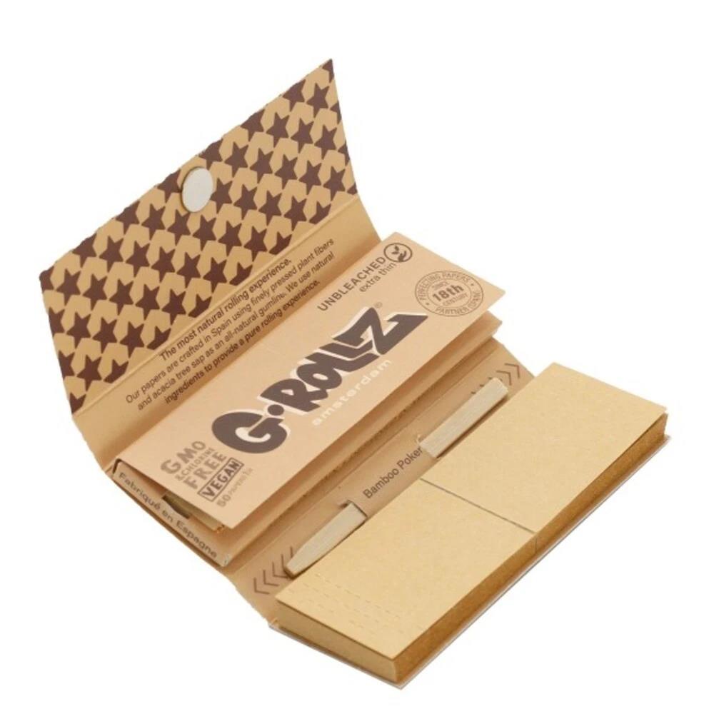 G-Rollz Pets Rock Rap Unbleached 1¼  Papers + Tips & Poker