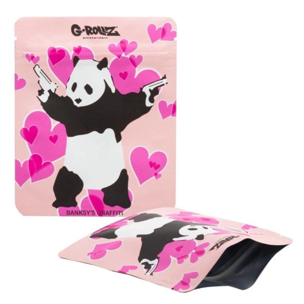 G-Rollz Banksy's Graffiti Panda Gunnin Pink 100x125 Smellproof Bag
