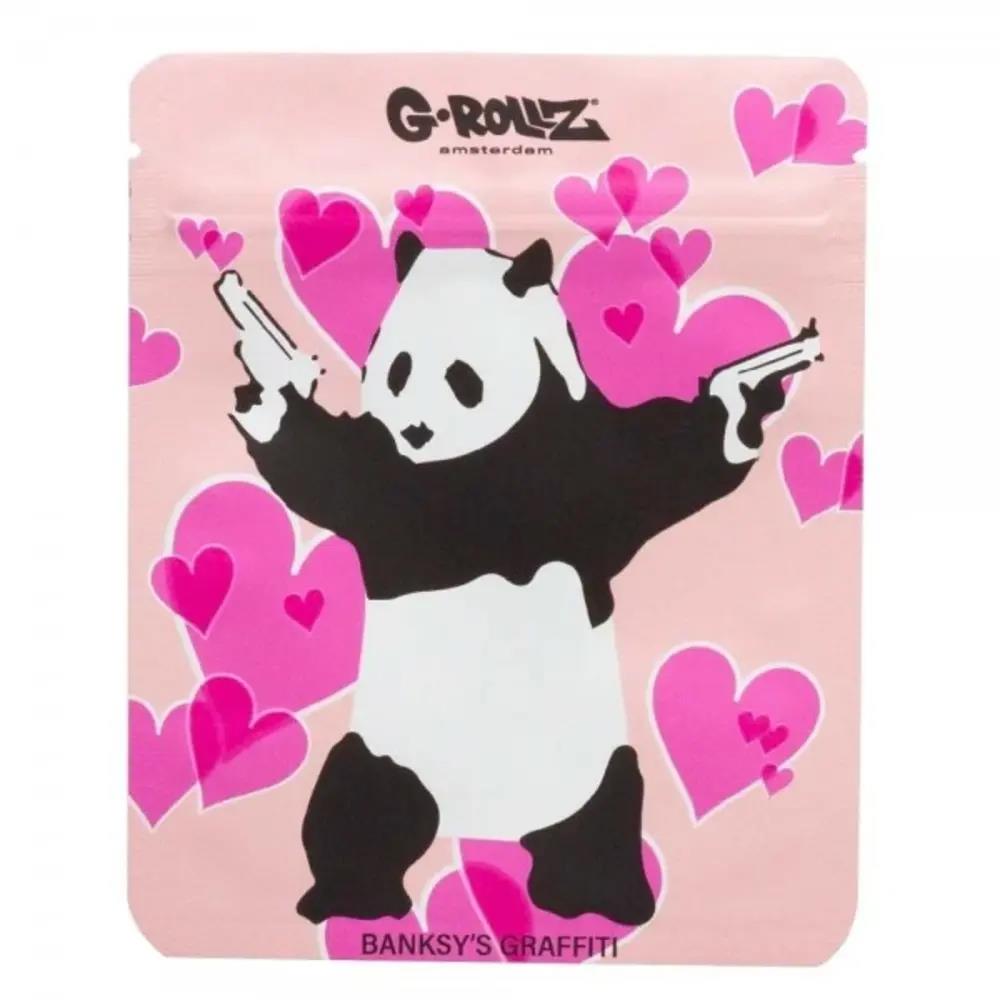G-Rollz Banksy's Graffiti Panda Gunnin Pink 100x125 Smellproof Bag