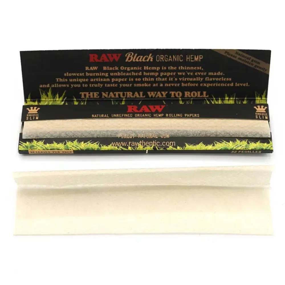 RAW Black Organic Hemp King Size Slim Papers