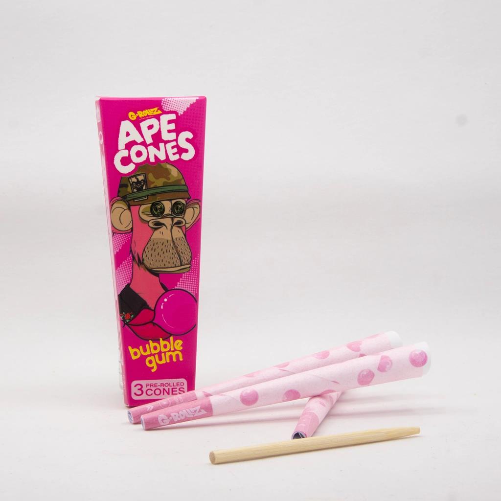 G-Rollz Ape Cones Bubble Gum 3 Pre-Rolled KS Cones - Secret Flowers