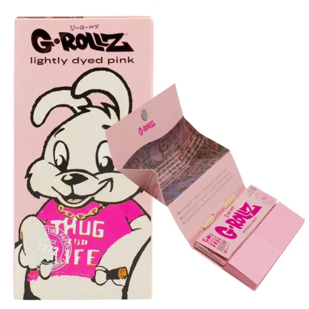 G-Rollz Banksy's Graffiti Thug for Life Lightly Dyed Pink KS Papers + Tips, Tray & Poker