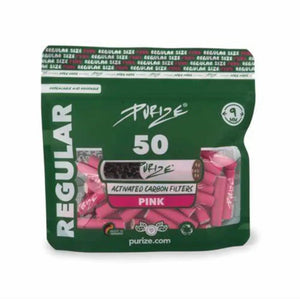 Purize Aktivkohlefilter Pink Regular Size 9mm - 50er Pack - Secret Flowers