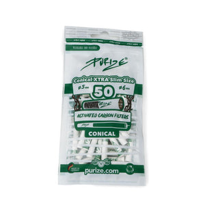 Purize Aktivkohlefilter White Conical Xtra Slim Size 5-6mm - 50er Pack - Secret Flowers