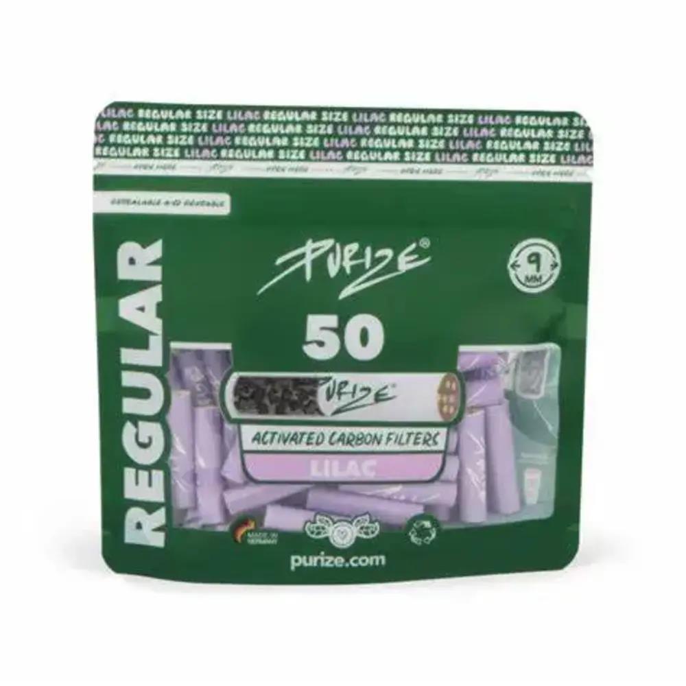 Purize Aktivkohlefilter Lilac Regular Size 9mm - 50er Pack - Secret Flowers