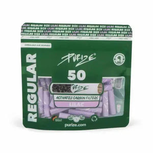 Purize Aktivkohlefilter Lilac Regular Size 9mm - 50er Pack - Secret Flowers