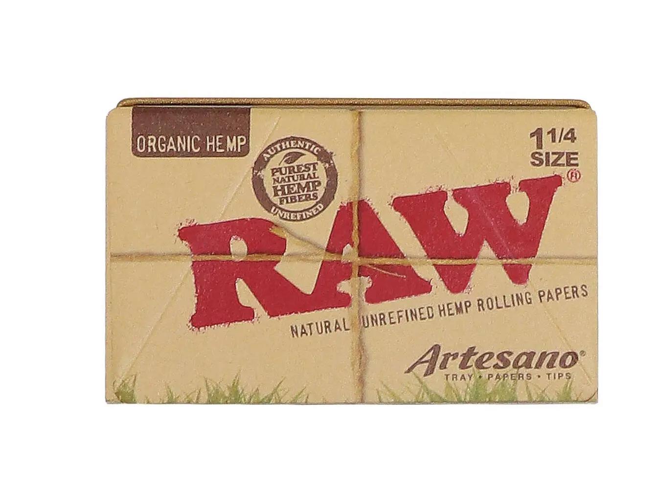 RAW Organic Hemp Artesano 1¼  Papers + Tips and Tray