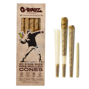 G-Rollz Banksy's Graffiti Flower Thrower  20 Pre-Rolled KS Cones Unbleached - Secret Flowers