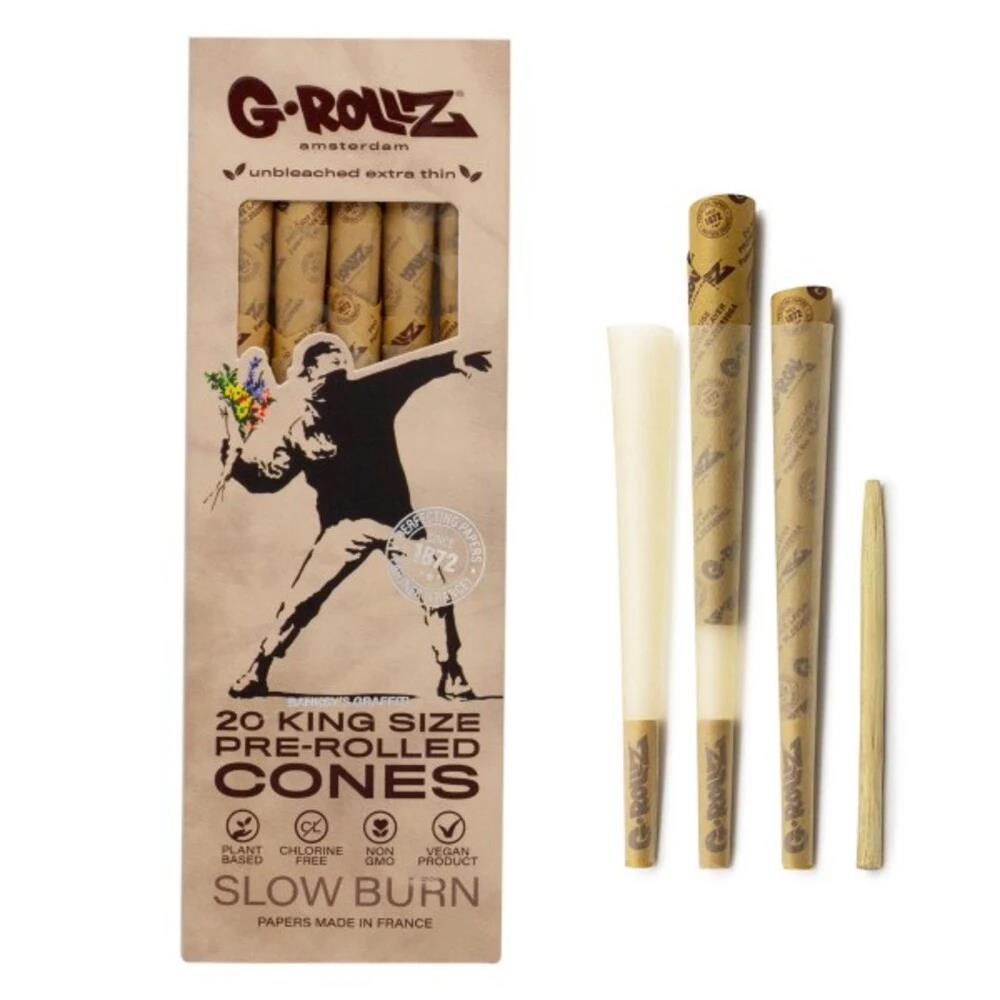 G-Rollz Banksy's Graffiti Flower Thrower  20 Pre-Rolled KS Cones Unbleached - Secret Flowers