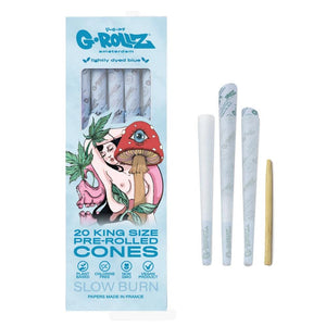 G-Rollz Naked Shroom 20 Pre-Rolled KS Cones Lightly Dyed Blue - Secret Flowers