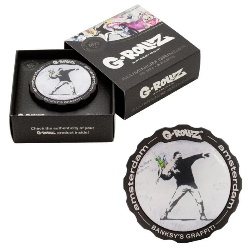 Banksy`s Graffiti Flower Thrower Grinder 3-tlg 53mm