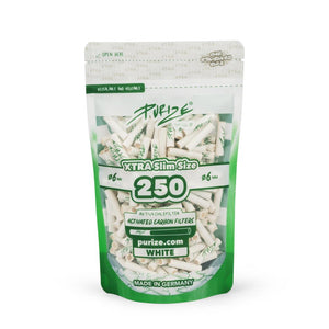 Purize Aktivkohlefilter White Xtra Slim Size 6mm - 250er Pack - Secret Flowers