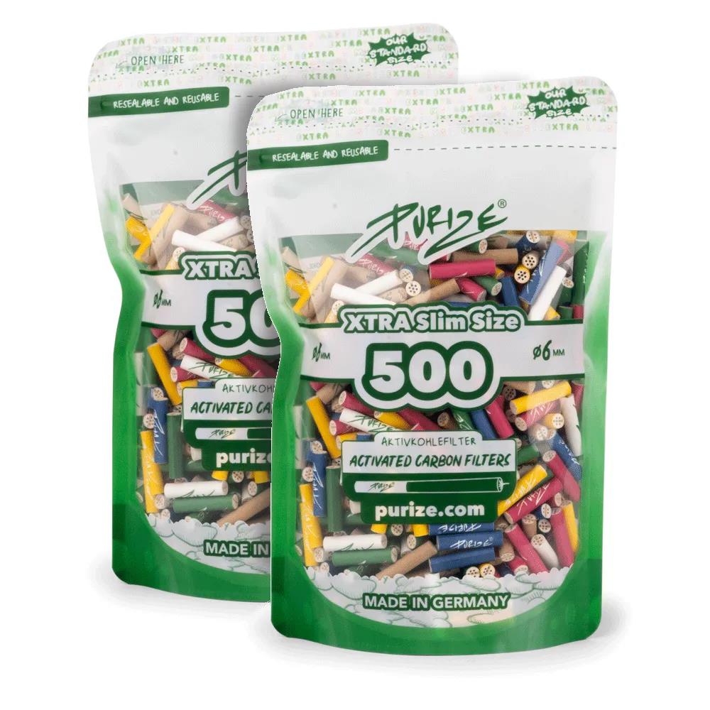 Purize Aktivkohlefilter Bunt  Xtra Slim Size 6mm - 500er Pack - Secret Flowers