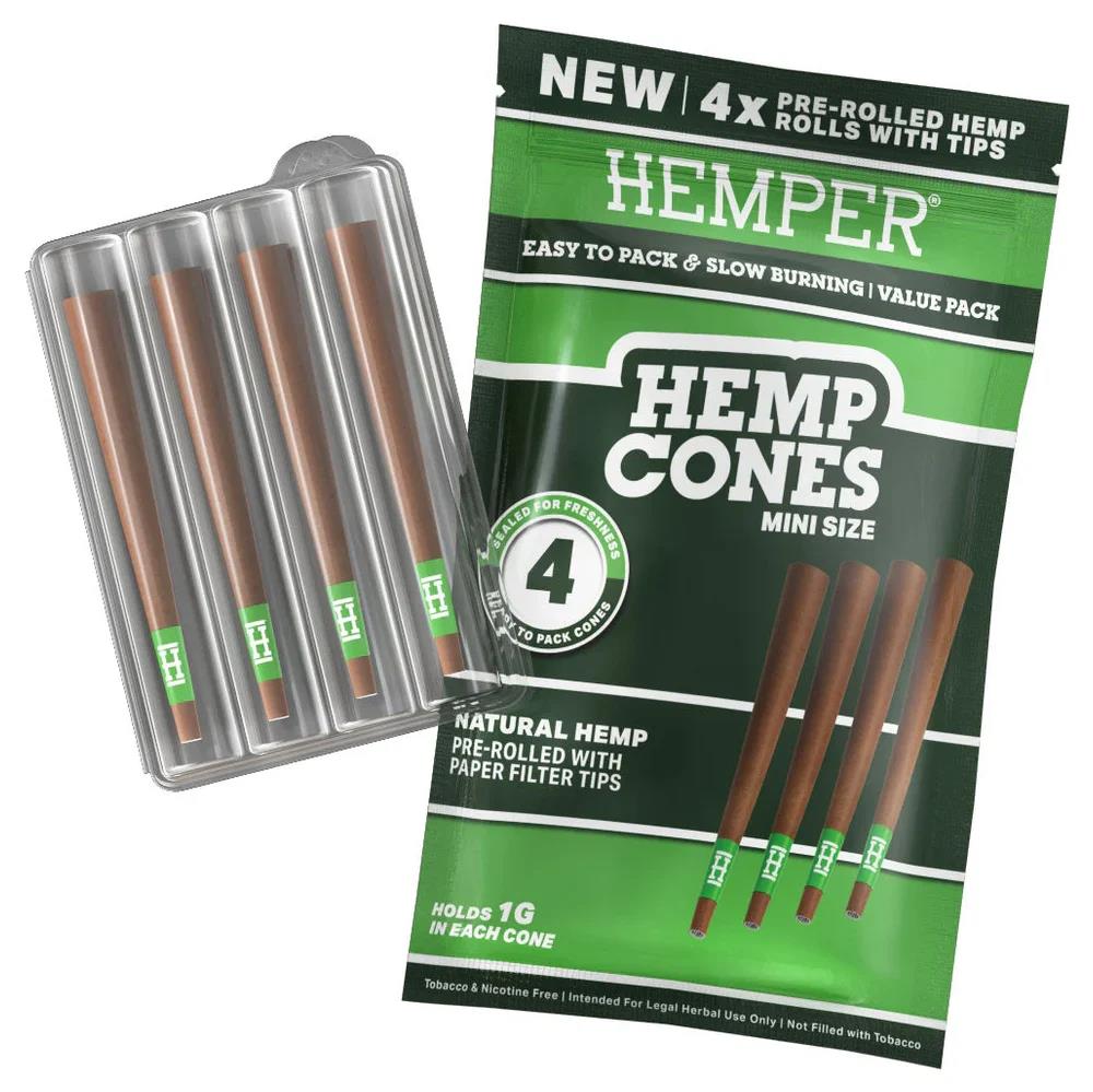 Hemper 4 Hemp Cones + Glass Tip - Secret Flowers