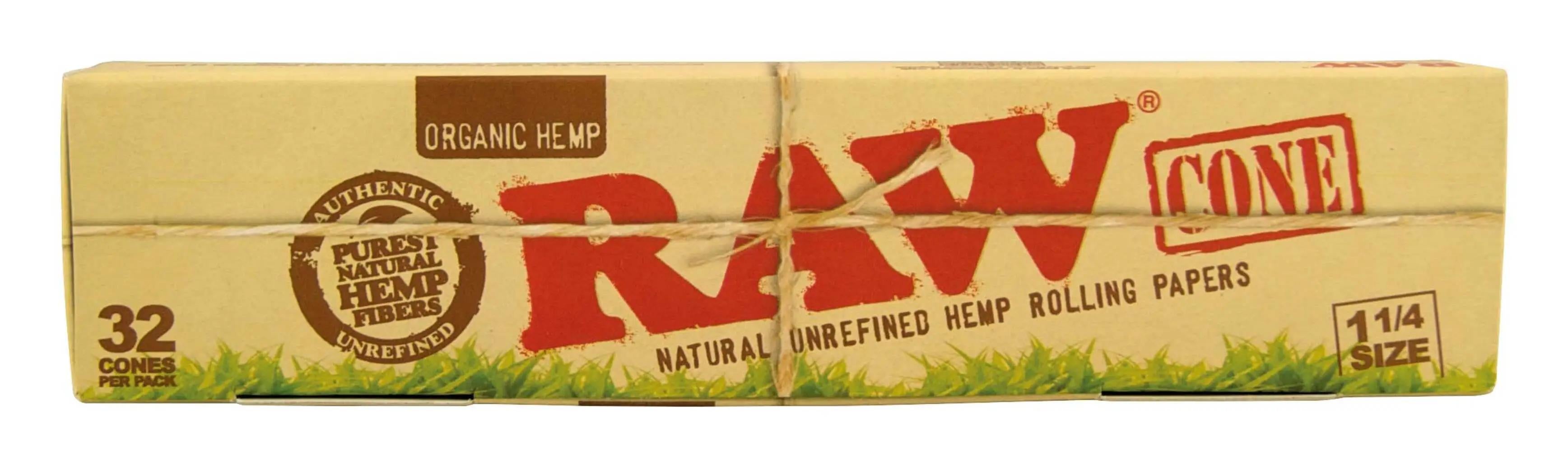 RAW Organic Hemp 1¼ Size Cones 32er Pack - Secret Flowers