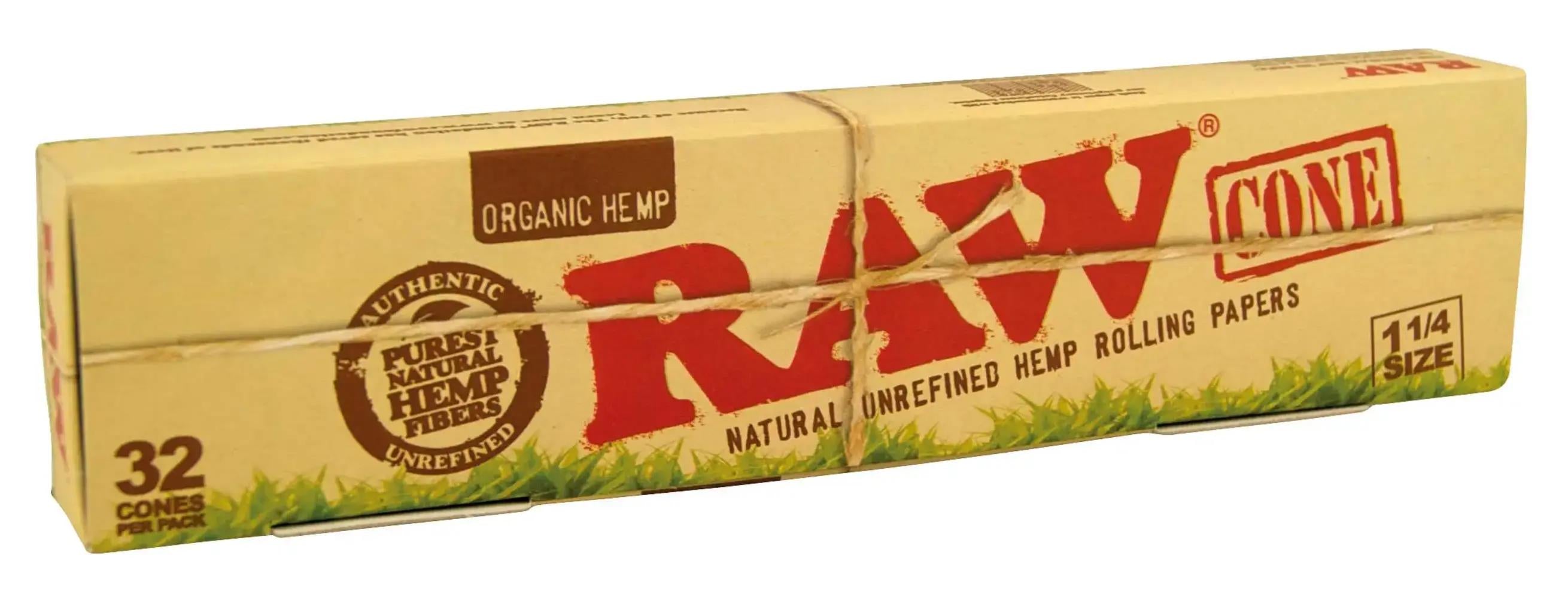 RAW Organic Hemp 1¼ Size Cones 32er Pack - Secret Flowers