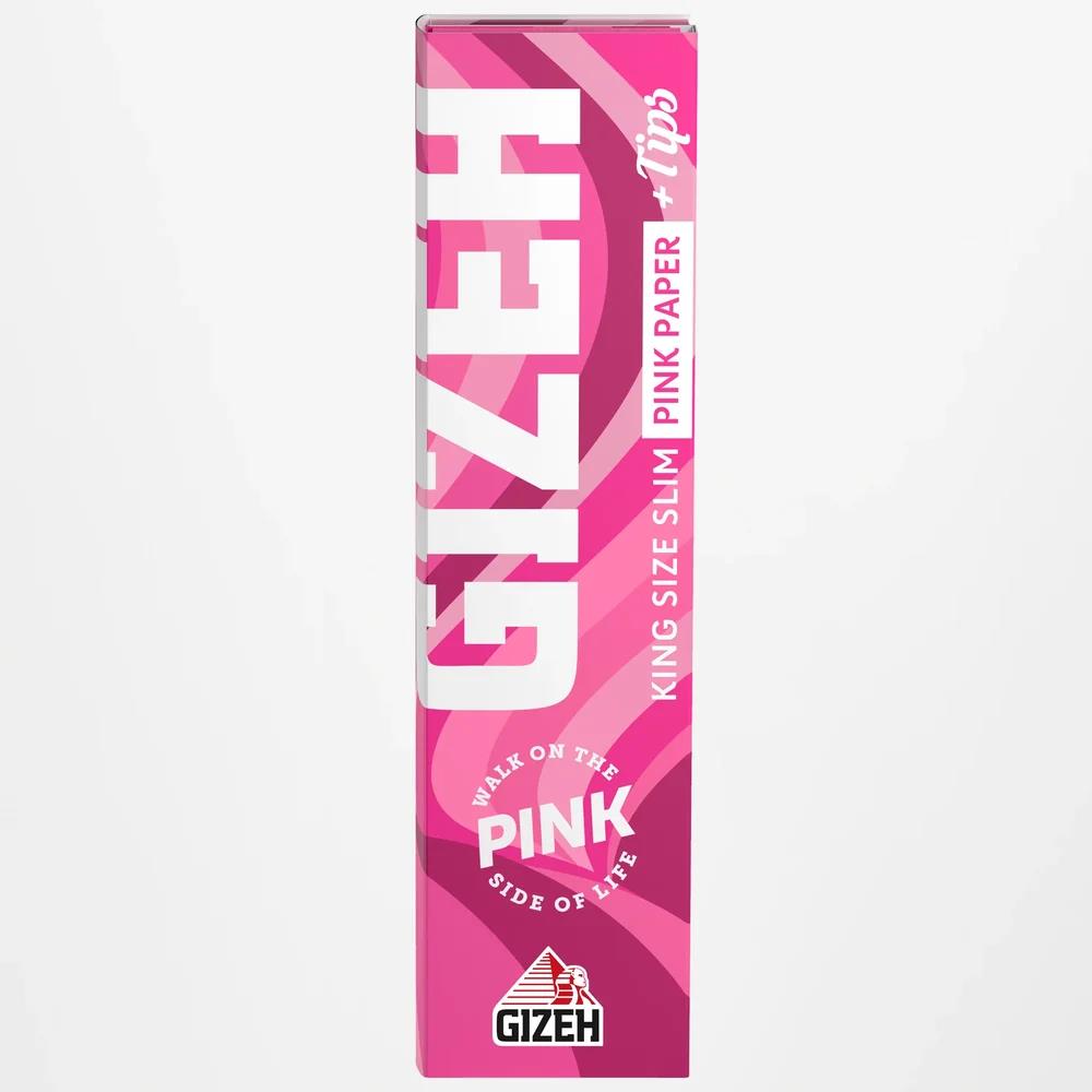Gizeh Pink King Size Slim Papers + Tips - Secret Flowers