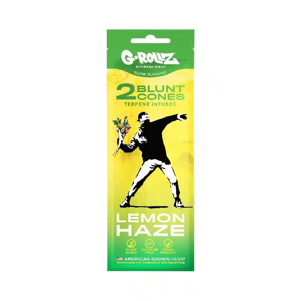 G-Rollz Banksy's Graffiti 2x Terpene Infused Blunt Cones - Lemon Haze - Secret Flowers