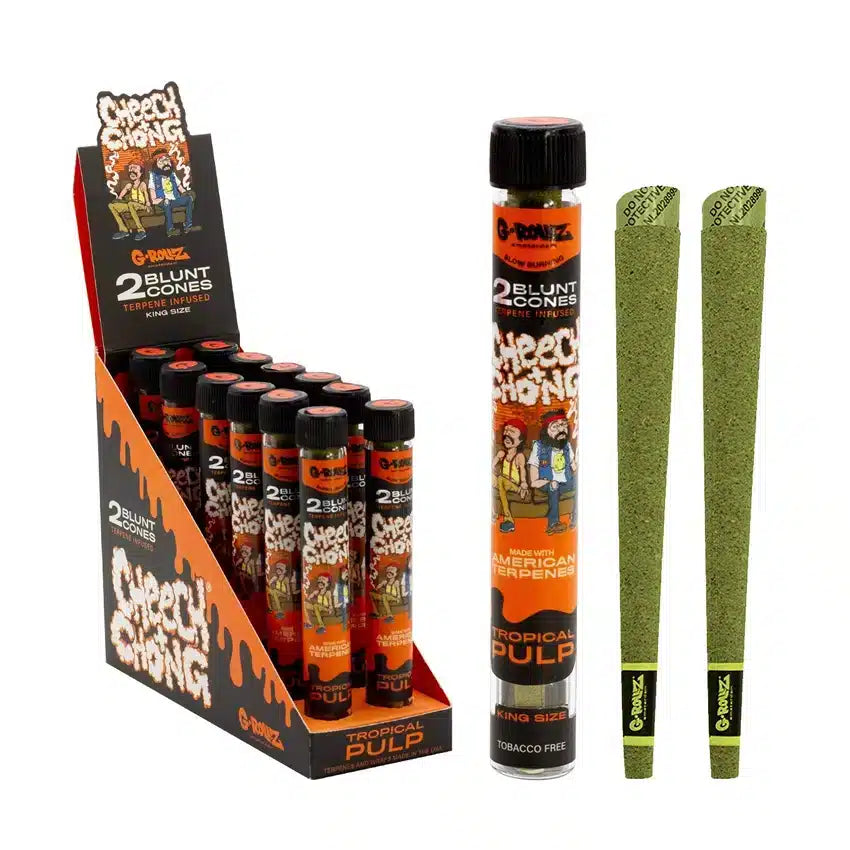 G-Rollz Cheech & Chong™ 2x Terpene Infused KS Blunt Cones - Tropical Pulp - Secret Flowers