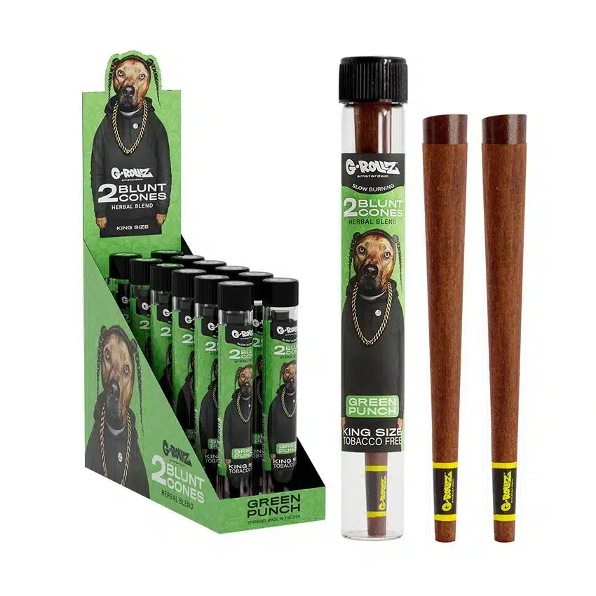 G-Rollz The Dog 2x Terpene Infused KS Herbal Blunt Cones - Green Punch - Secret Flowers