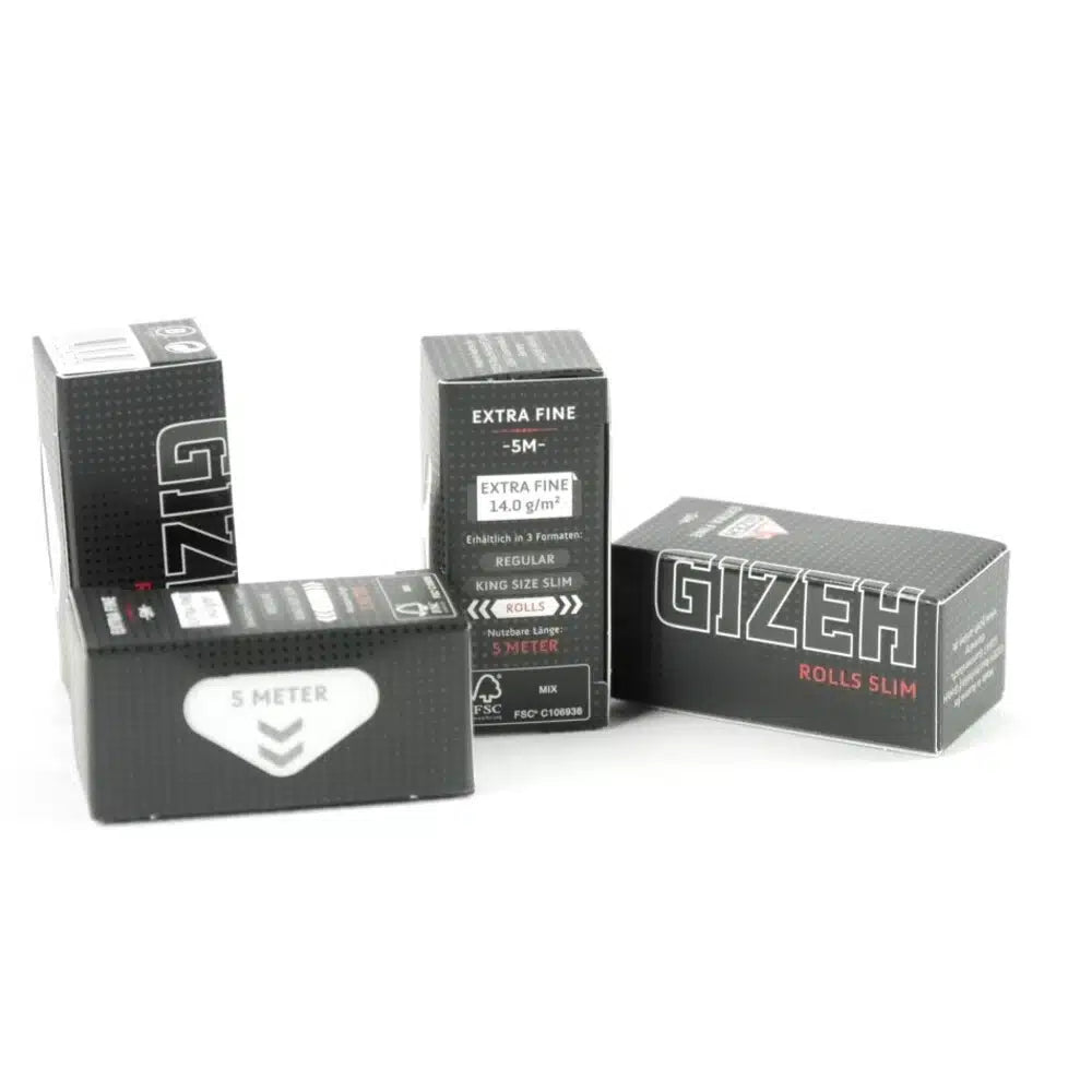 Gizeh Black King Size Slim Rolls 5m - Secret Flowers