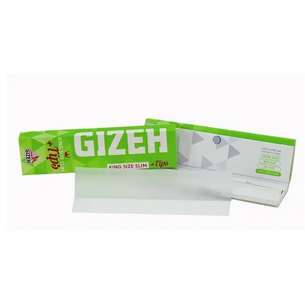 Gizeh King Size Slim Papers Super Fine + Tips - Secret Flowers
