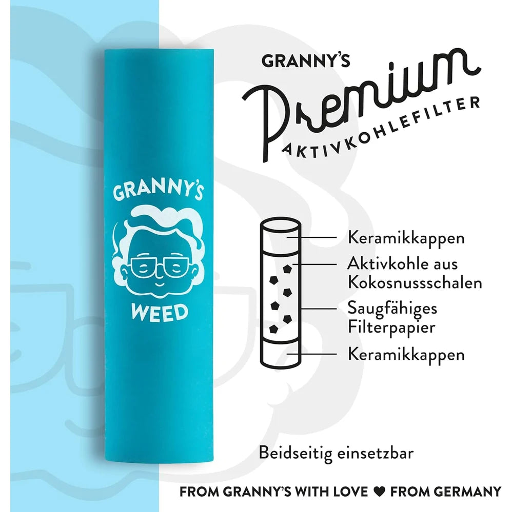 Premium Blue Aktivkohlefilter 100er - 6,9mm - Secret Flowers