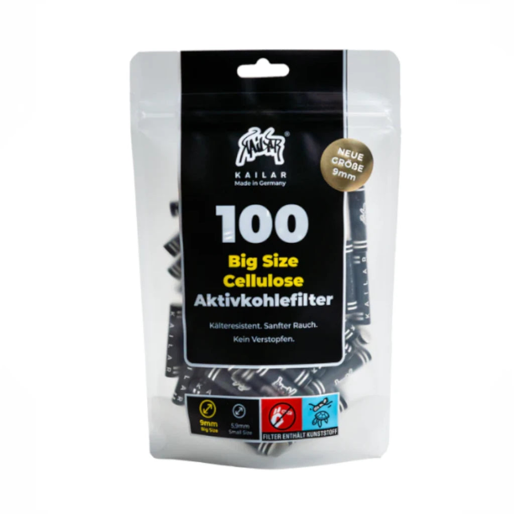 Aktivkohlefilter Big Size 9mm 100st Black