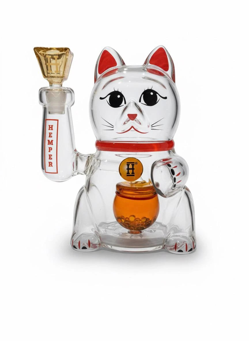 Lucky Money Cat Bong XL - Secret Flowers